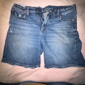 American Eagle Outfitters Women's Cropped Blue Denim Shorts